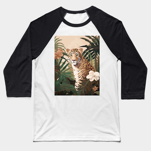 Leopard in the Jungle Baseball T-Shirt by JunkyDotCom